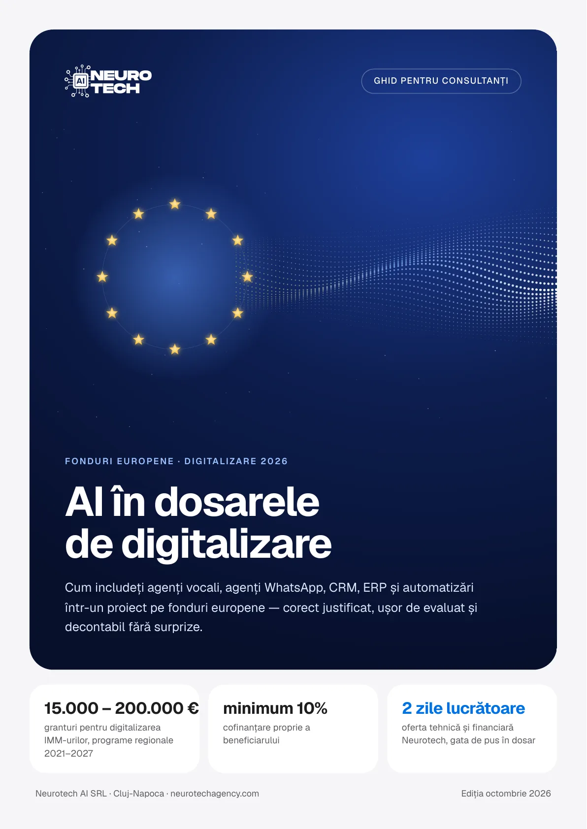 Coperta ghidului „AI în dosarele de digitalizare”, Neurotech AI